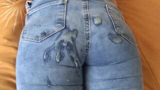 I finish masturbating and raise my jeans so my stepson can cum in my ass - porn video