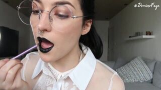 Putting on black lipstick for your pleasure by Domino Faye - porn video