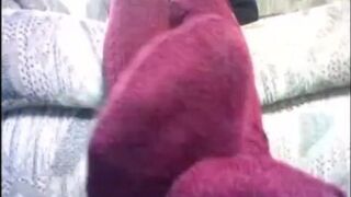 Sock Series Red Knee Thigh High Socks Frieda Ann Foot Fetish - porn video